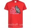 Детская футболка 6834 The cute catlover Красный фото