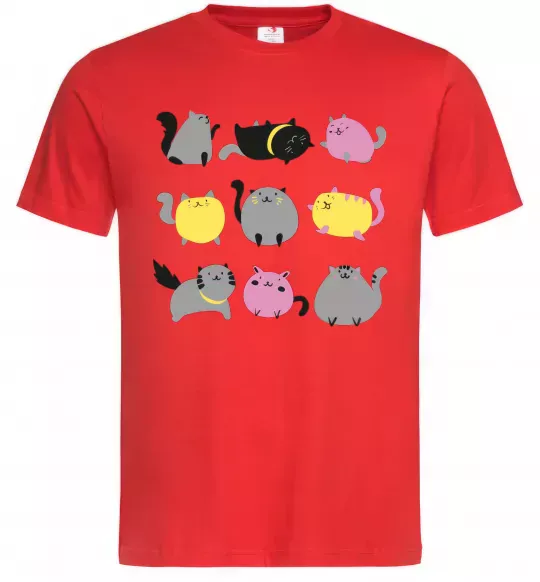 Мужская футболка Котики Красный фото