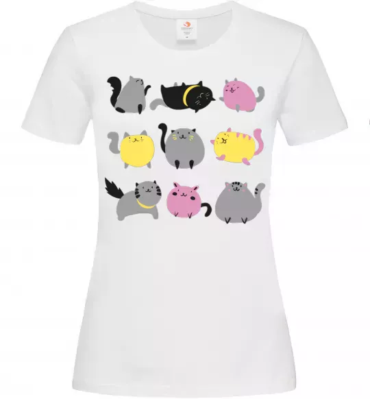 Жіноча футболка Котики Білий фото