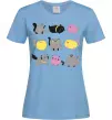 Жіноча футболка Котики Блакитний фото