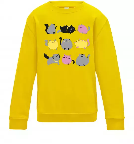 Детский Свитшот Котики Солнечно желтый фото
