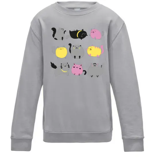 Детский Свитшот Котики Серый меланж фото