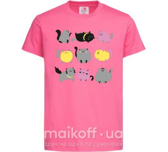 Дитяча футболка Котики Яскраво-рожевий фото