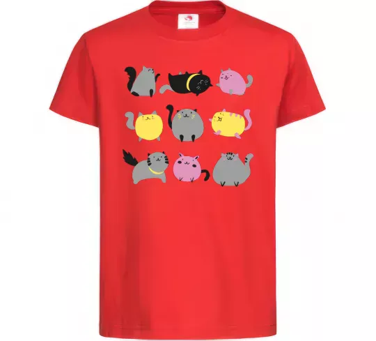 Дитяча футболка Котики Червоний фото