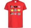 Дитяча футболка Котики Червоний Дитяча футболка Котики Червоний фото
