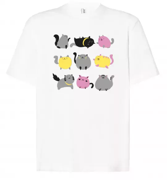 Футболка Оверсайз Котики Белый фото