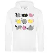 Чоловіча толстовка (худі) Котики Білий Чоловіча толстовка (худі) Котики Білий фото