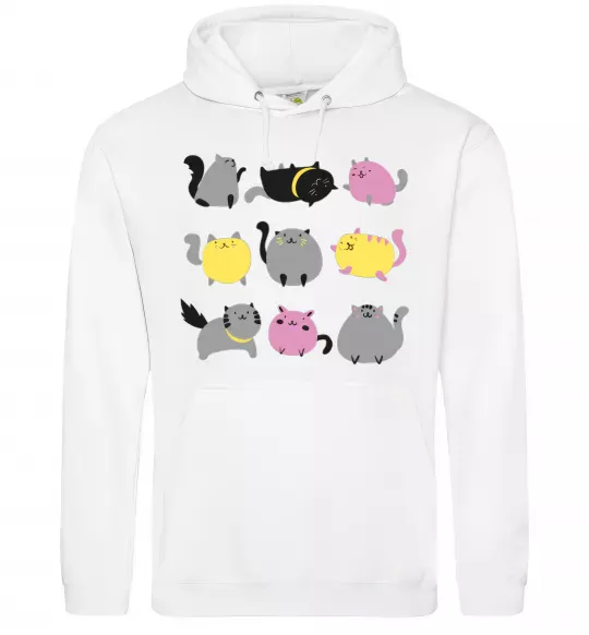 Женская толстовка (худи) Котики Белый фото