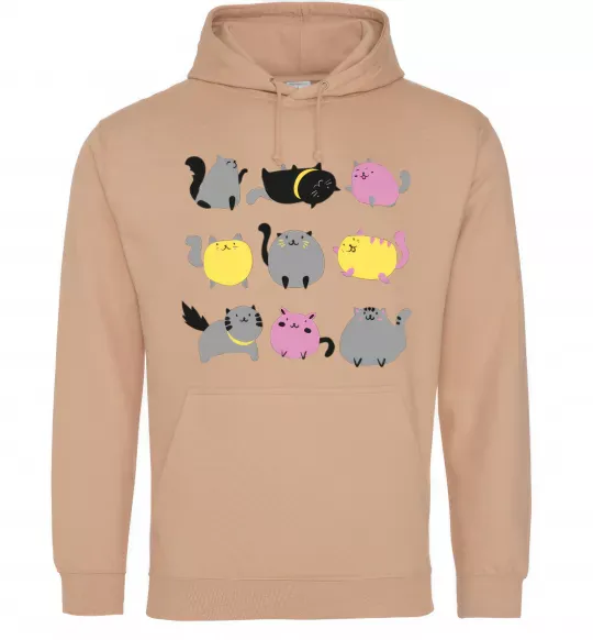 Женская толстовка (худи) Котики Песочный фото