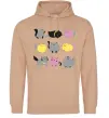 Женская толстовка (худи) Котики Песочный фото