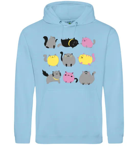 Жіноча толстовка (худі) Котики Блакитний фото