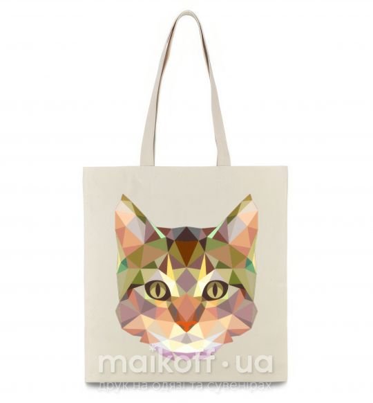 Еко-сумка Triangle cat Бежевий фото
