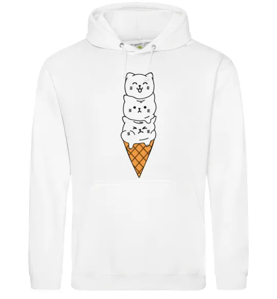 Мужская толстовка (худи) Морозиво з котів Белый фото