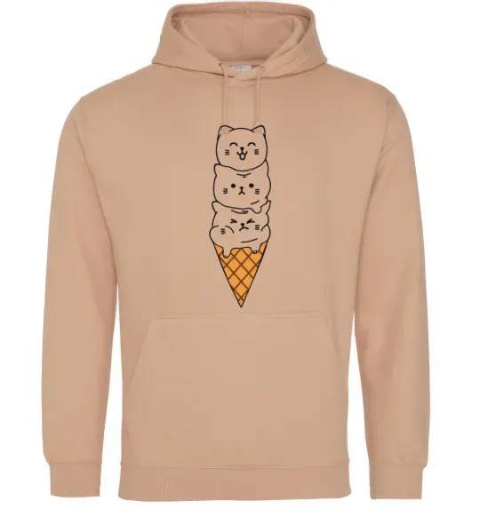 Мужская толстовка (худи) Морозиво з котів Песочный фото
