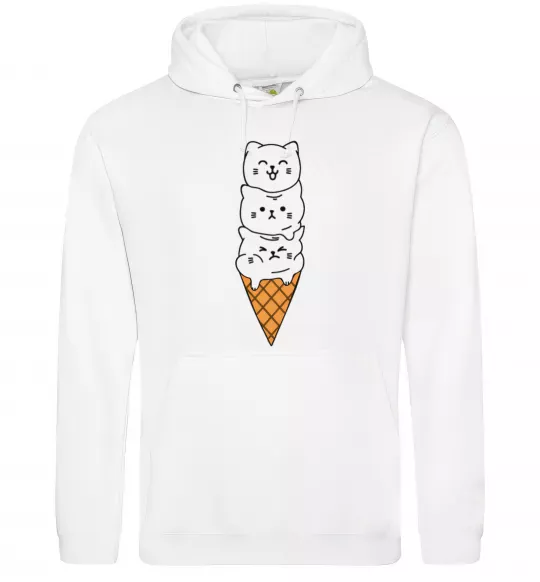 Жіноча толстовка (худі) Морозиво з котів Білий фото