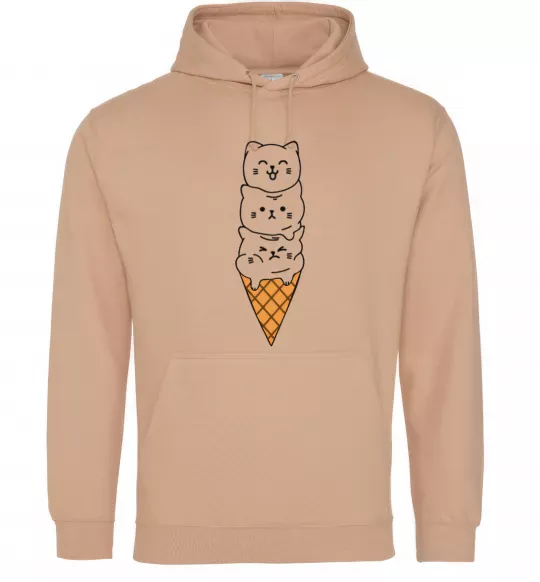 Жіноча толстовка (худі) Морозиво з котів Пісочний фото