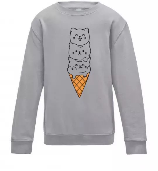 Детский Свитшот Морозиво з котів Серый меланж фото