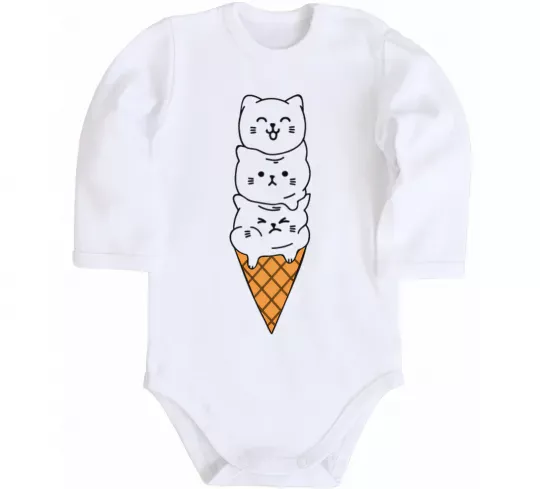 Детский боди Морозиво з котів Белый фото