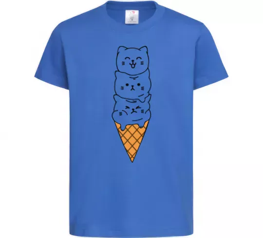 Детская футболка Морозиво з котів Ярко-синий фото