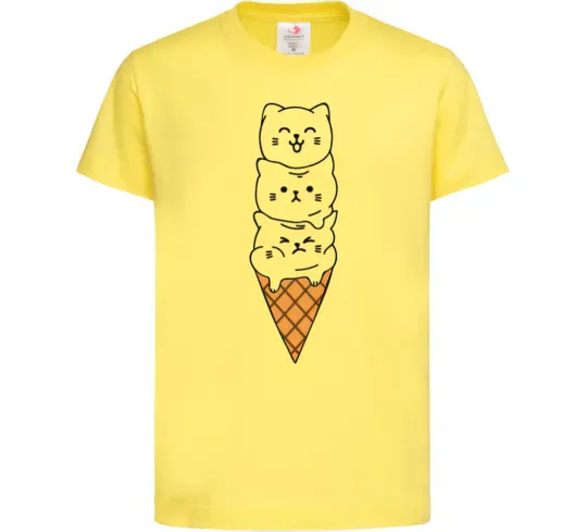 Детская футболка Морозиво з котів Лимонный фото