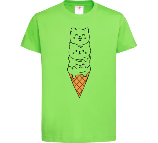 Детская футболка Морозиво з котів Лаймовый фото