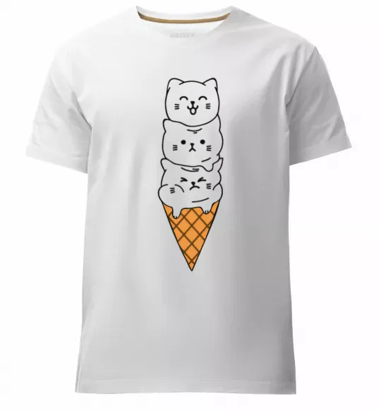 Мужская премиум футболка Морозиво з котів Белый фото