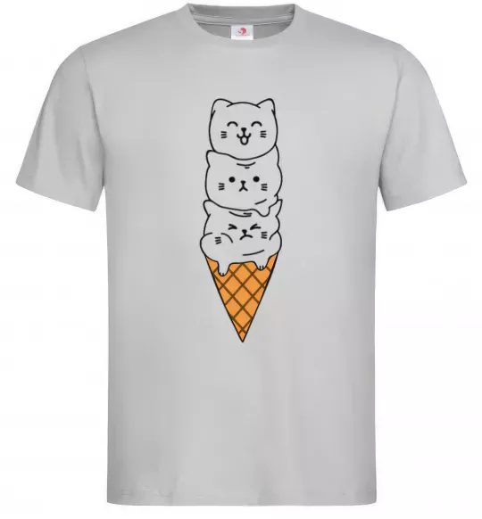 Мужская футболка Морозиво з котів Серый фото