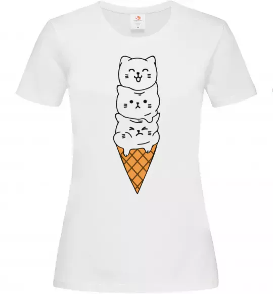 Женская футболка Морозиво з котів Белый фото
