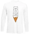 Лонгслів Морозиво з котів Білий Лонгслів Морозиво з котів Білий фото