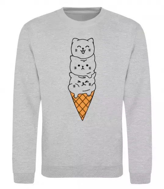 Свитшот Морозиво з котів Серый меланж фото