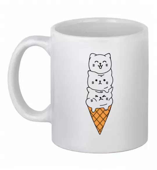 Чашка керамическая Морозиво з котів Белый фото
