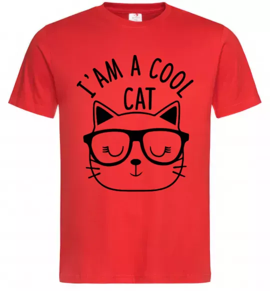 Чоловіча футболка I am a cool cat Червоний фото