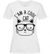 Жіноча футболка I am a cool cat Білий фото