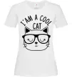 Жіноча футболка I am a cool cat Білий фото