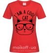 Женская футболка I am a cool cat Красный фото