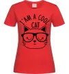 Жіноча футболка I am a cool cat Червоний фото