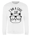 Світшот I am a cool cat Білий фото
