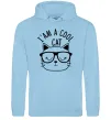 Чоловіча толстовка (худі) I am a cool cat Блакитний фото