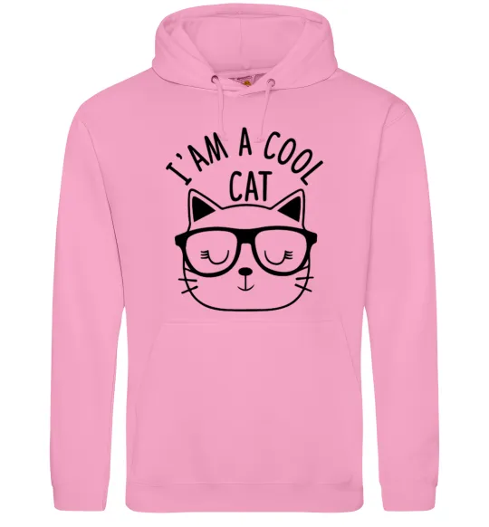 Женская толстовка (худи) I am a cool cat Розовый фото