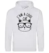 Женская толстовка (худи) I am a cool cat Серый меланж Женская толстовка (худи) I am a cool cat Серый меланж фото