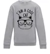 Дитячий світшот I am a cool cat Сірий меланж фото