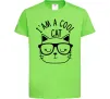 Детская футболка I am a cool cat Лаймовый фото