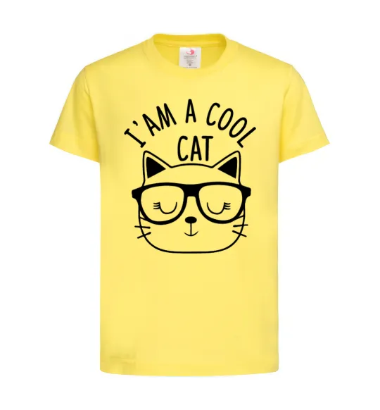 Детская футболка I am a cool cat Лимонный фото