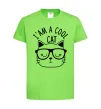 Детская футболка I am a cool cat Лаймовый фото