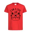 Детская футболка I am a cool cat Красный фото