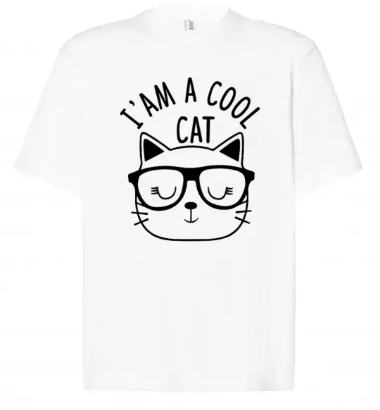 Футболка Оверсайз I am a cool cat Білий фото