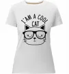 Женская премиум футболка I am a cool cat Белый фото