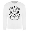 Свитшот I am a cool cat Белый фото