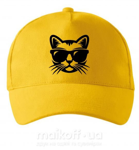 Кепка Кот в очках Сонячно жовтий фото