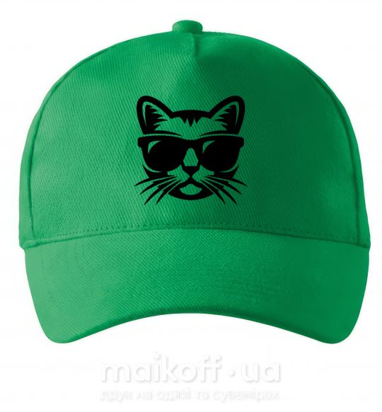 Кепка Кот в очках Зелений фото